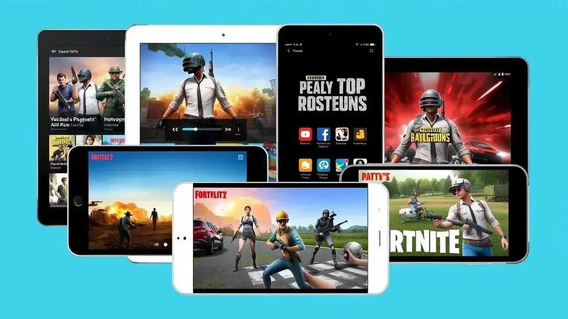 Avaliações e jogos testados em cada dispositivo