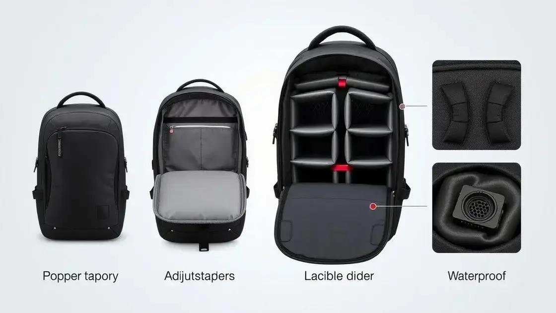 Recursos essenciais da mochila para câmera