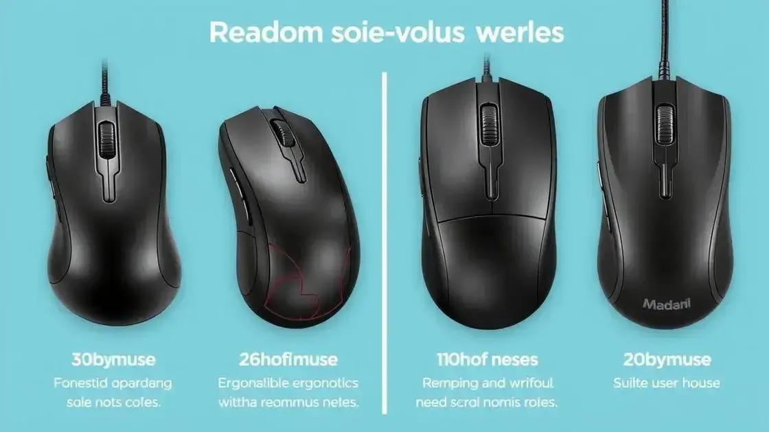 Comparação de tipos de mouses ergonômicos