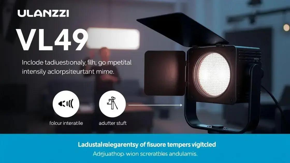 Principais características da luz led Ulanzi VL49