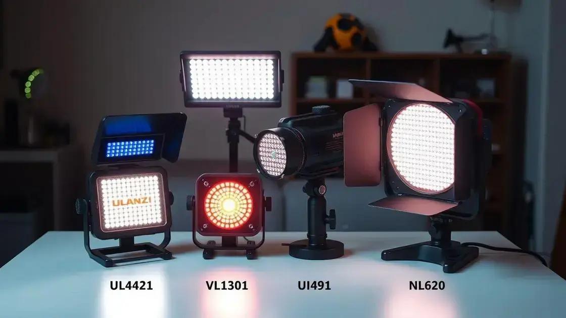 Comparação com outras luzes de vídeo