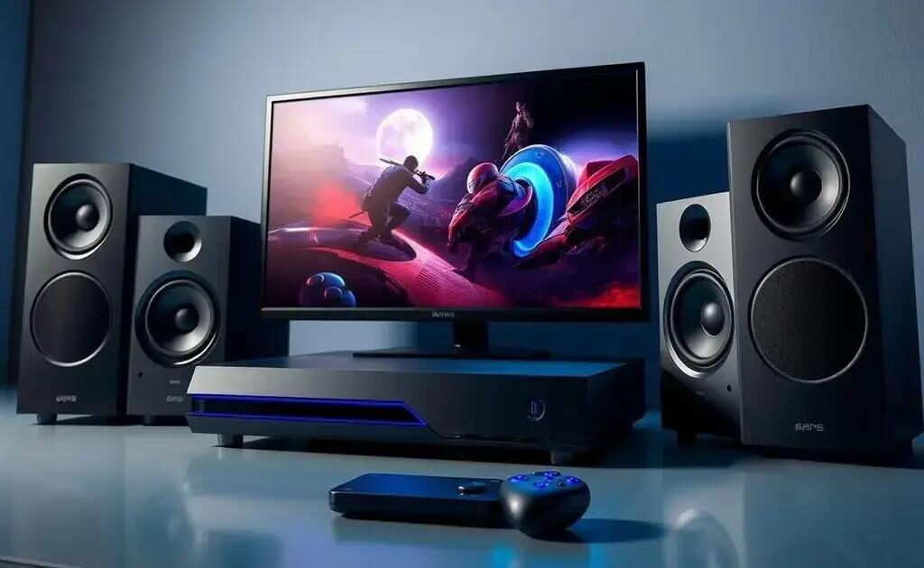 Sistema de som surround para imersão em jogos: sinta cada detalhe