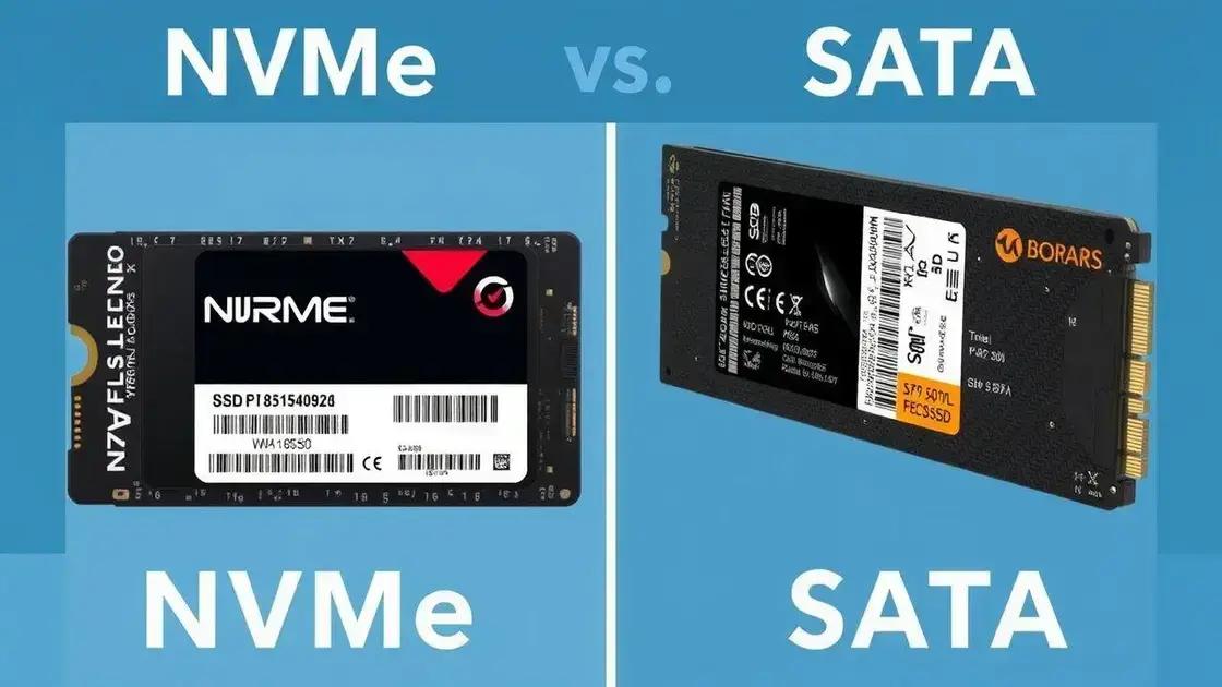 comparação entre SSD NVMe e SSD SATA