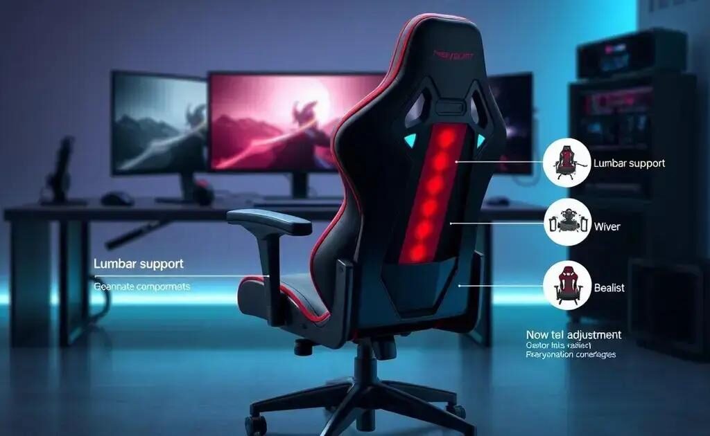 Cadeira gamer com suporte lombar e ajustes ergonômicos: o que saber