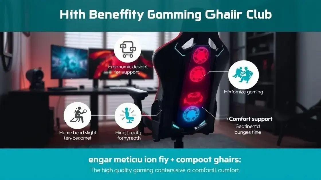 Benefícios de uma boa cadeira para a saúde do jogador