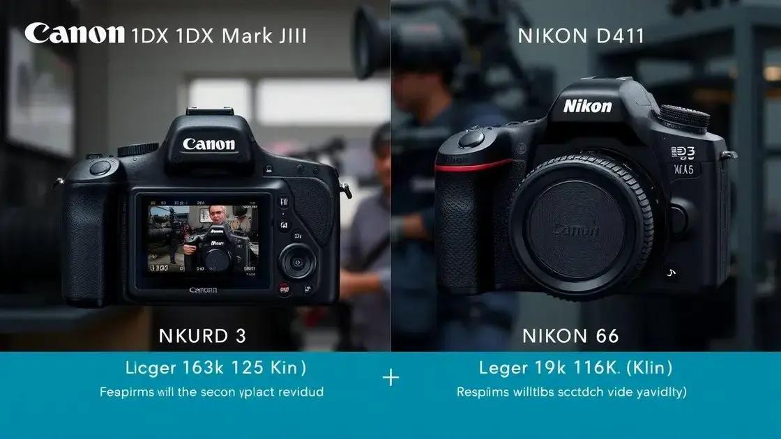 Recursos de vídeo na Canon 1DX Mark III e Nikon D6