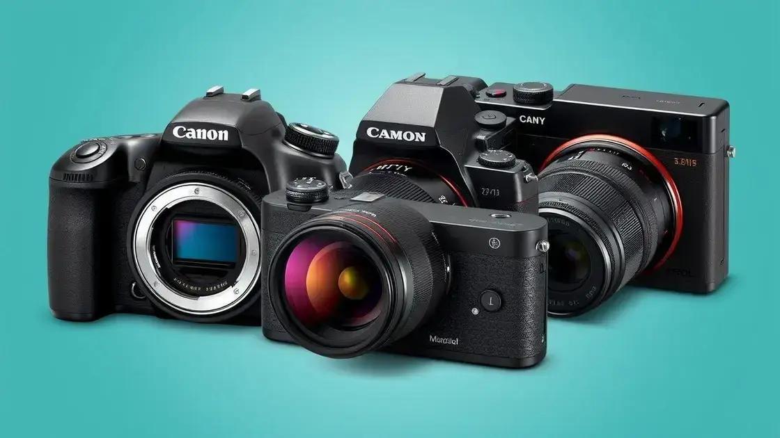 tipos de câmeras: DSLR, mirrorless e compactas