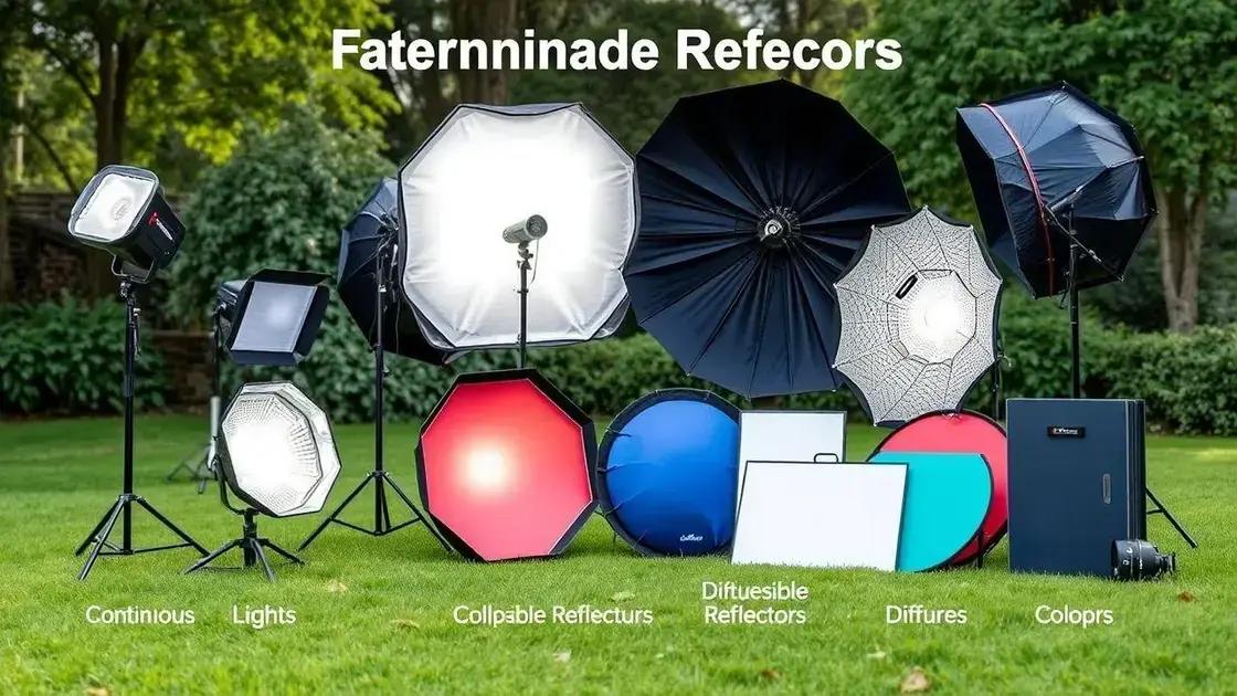 Tipos de refletores para fotografia externa
