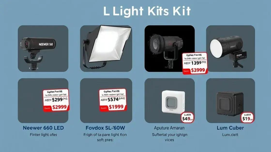 Comparativo de preços e qualidade dos kits