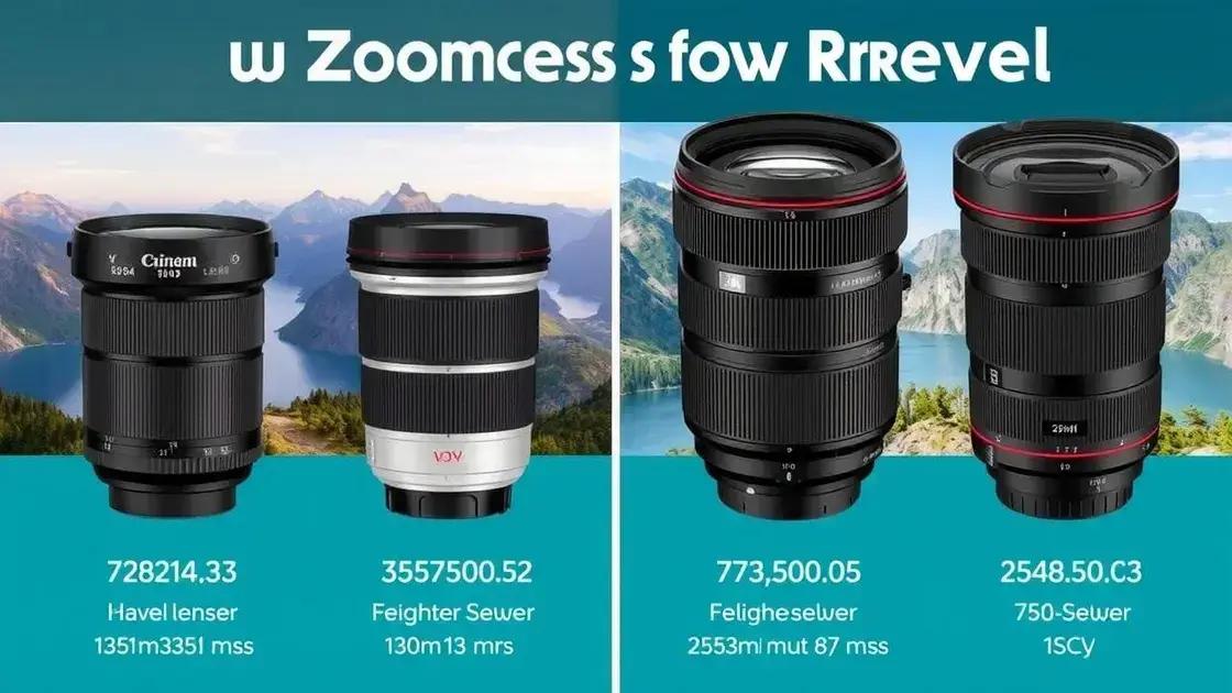 Comparação entre lentes zoom populares para viagens