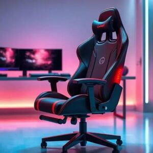 Cadeira gamer com ajustes inteligentes e aquecimento: conforto em outro nível