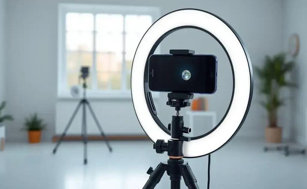 Anel iluminador led flexível ring light tripé 20cm: melhore suas fotos agora