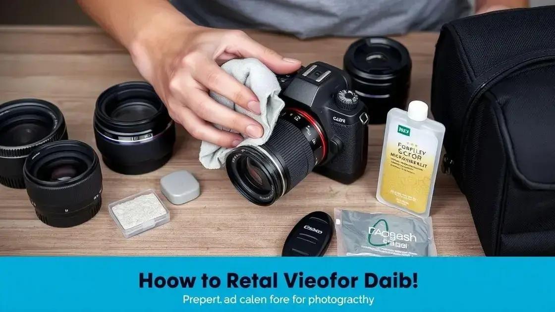 Dicas para manter seu kit de câmera em ótimo estado