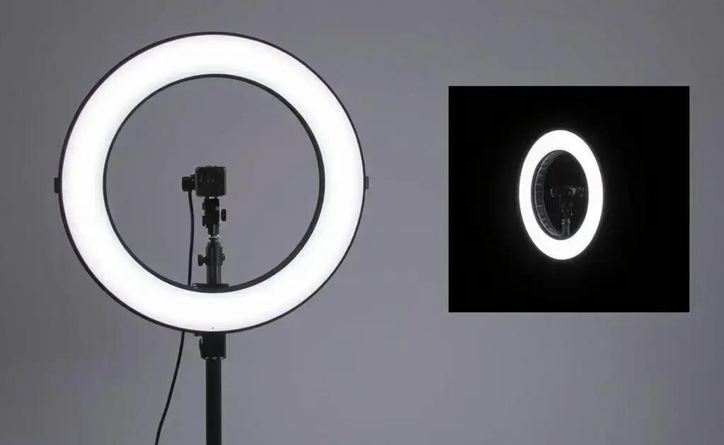 Kit ring light com tripé e dimmer para fotografia: Iluminação perfeita