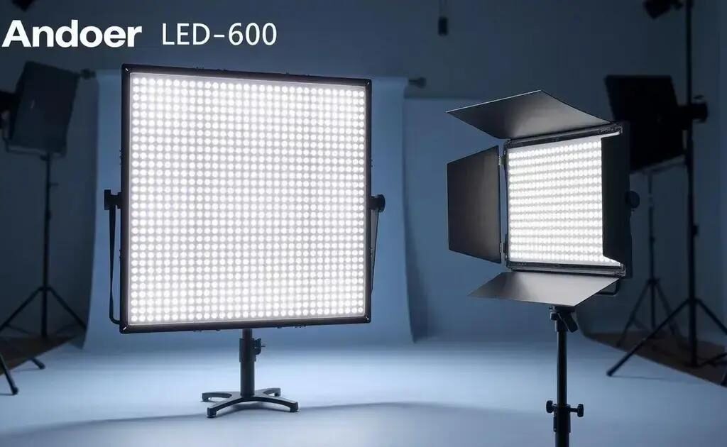 Painel de luz led Andoer LED-600 para estúdio fotográfico: faça suas fotos brilharem